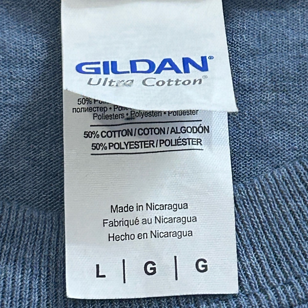 Barret Jackson Auction Company Size Large Blue Short Sleeve Gildan Tag T-Shirt - Picture 4 of 7